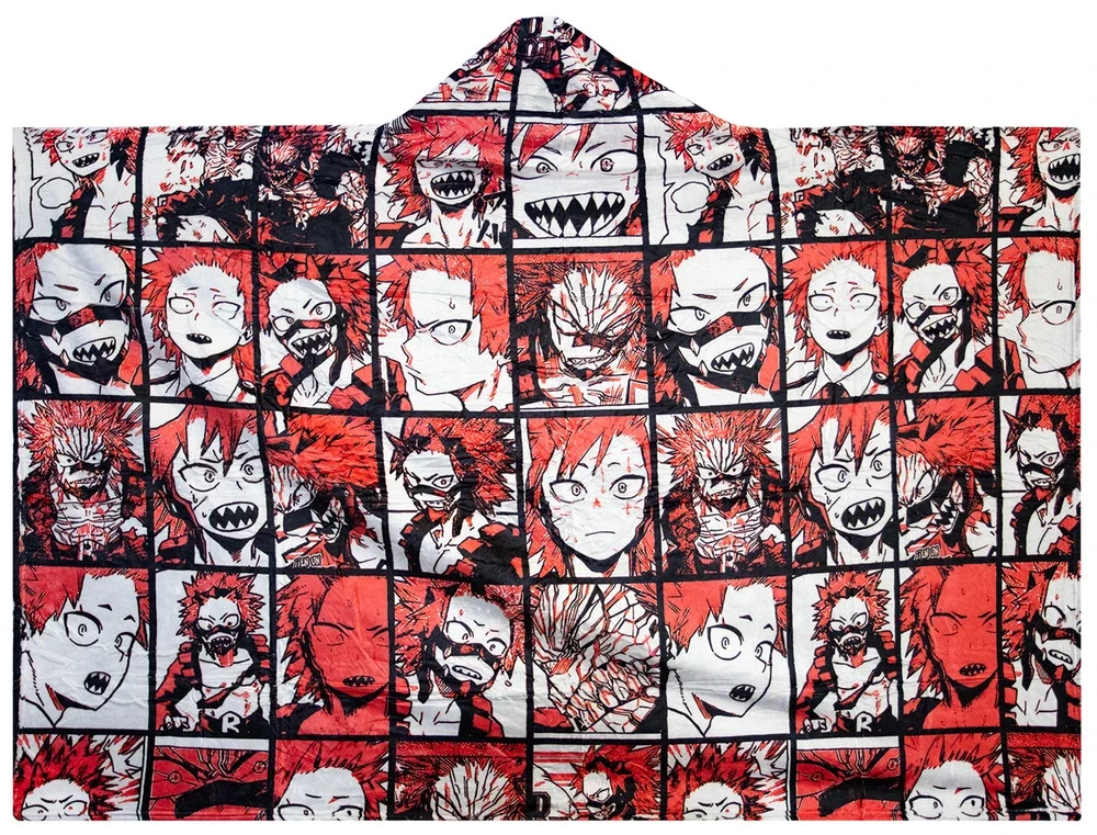 Anime My Hero Academia Red Riot Hooded Wearable Silky Soft Blanket 60